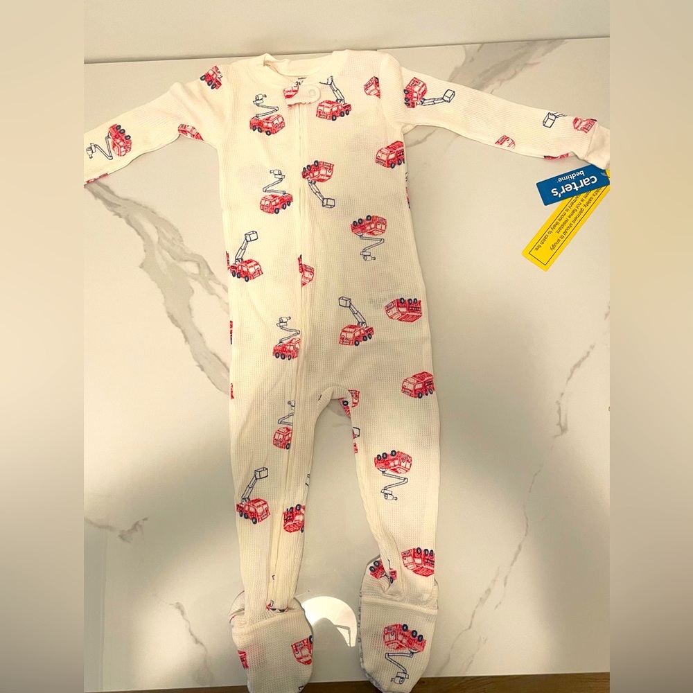Carter's Cream and Red Footed One Piece Sleeper